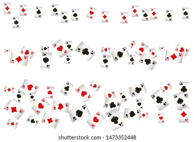 Casino Playing Cards are falling down. Playing Cards rain. Pattern for ads of parties, events in Vegas. Vector illustration