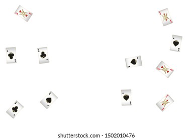 Casino Playing Cards are falling down. Pattern for ads of parties, events in Vegas. Vector illustration