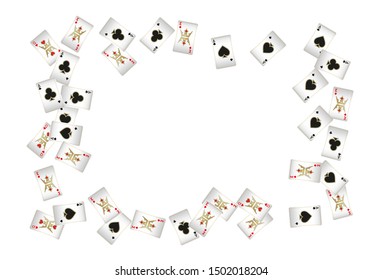 Casino Playing Cards are falling down. Pattern for ads of parties, events in Vegas. Vector illustration