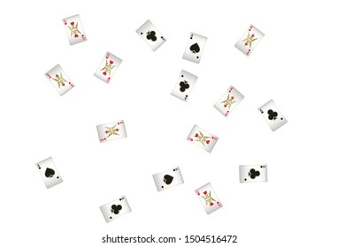 Casino Playing Cards are falling down. Pattern for ads of parties, events in Vegas. Vector illustration