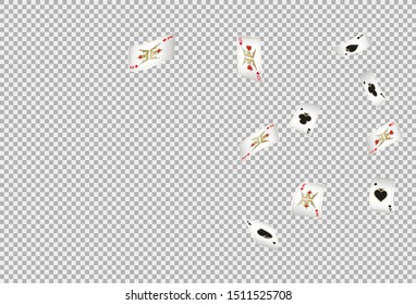 Casino Playing Cards are falling down. Pattern for ads of parties, events in Vegas. Vector illustration