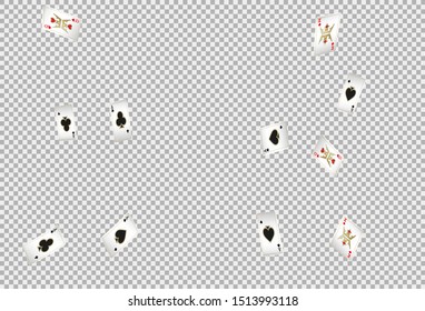 Casino Playing Cards are falling down. Pattern for ads of parties, events in Vegas. Vector illustration