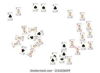 Casino Playing Cards are falling down. Pattern for ads of parties, events in Vegas. Vector illustration