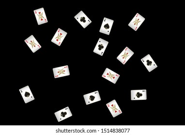 Casino Playing Cards are falling down. Pattern for ads of parties, events in Vegas. Vector illustration