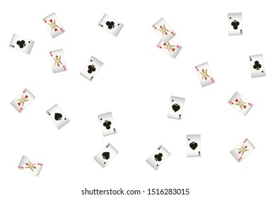 Casino Playing Cards are falling down. Pattern for ads of parties, events in Vegas. Vector illustration