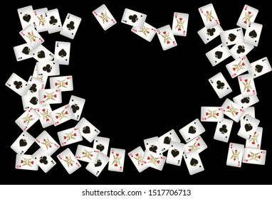Casino Playing Cards are falling down. Pattern for ads of parties, events in Vegas. Vector illustration