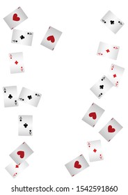 Casino Playing Cards are falling down. Pattern for ads of parties, events in Vegas. Vector illustration