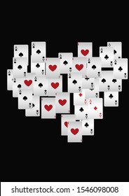 Casino Playing Cards are falling down. Pattern for ads of parties, events in Vegas. Vector illustration