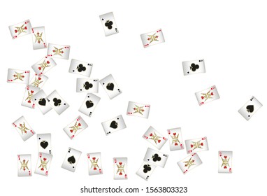 Casino Playing Cards are falling down. Pattern for ads of parties, events in Vegas. Vector illustration