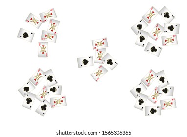 Casino Playing Cards are falling down. Pattern for ads of parties, events in Vegas. Vector illustration