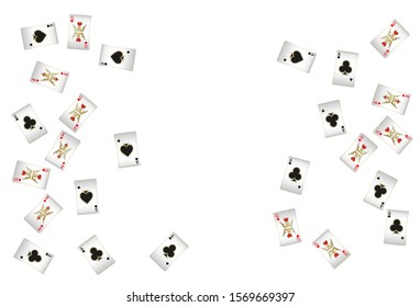 Casino Playing Cards are falling down. Pattern for ads of parties, events in Vegas. Vector illustration