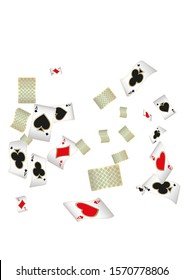 Casino Playing Cards are falling down. Pattern for ads of parties, events in Vegas. Vector illustration