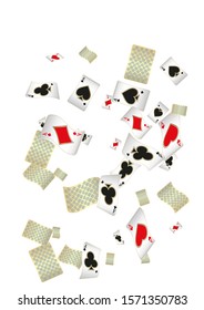 Casino Playing Cards are falling down. Pattern for ads of parties, events in Vegas. Vector illustration