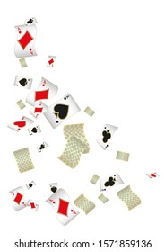 Casino Playing Cards are falling down. Pattern for ads of parties, events in Vegas. Vector illustration