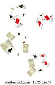 Casino Playing Cards are falling down. Pattern for ads of parties, events in Vegas. Vector illustration