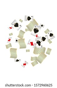 Casino Playing Cards are falling down. Pattern for ads of parties, events in Vegas. Vector illustration