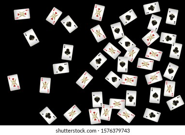 Casino Playing Cards are falling down. Pattern for ads of parties, events in Vegas. Vector illustration