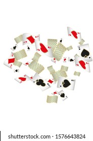 Casino Playing Cards are falling down. Pattern for ads of parties, events in Vegas. Vector illustration