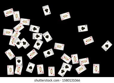 Casino Playing Cards are falling down. Pattern for ads of parties, events in Vegas. Vector illustration