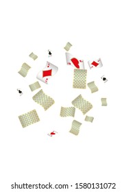 Casino Playing Cards are falling down. Pattern for ads of parties, events in Vegas. Vector illustration