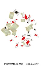 Casino Playing Cards are falling down. Pattern for ads of parties, events in Vegas. Vector illustration