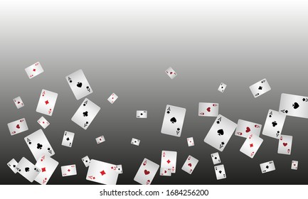Casino Playing Cards are falling down. Playing Cards rain. Pattern for ads of parties, events in Vegas. Vector illustration