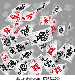 Banner Casino Playing Cards Falling Down Stock Vector (Royalty Free ...