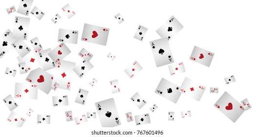 Casino Playing Cards are falling down. Playing Cards rain. Vector illustration