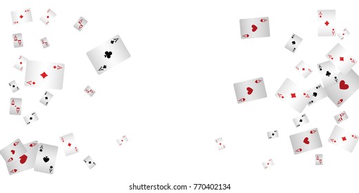 Casino Playing Cards are falling down. Playing Cards rain. Vector illustration