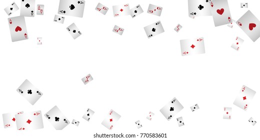 Casino Playing Cards are falling down. Playing Cards rain. Vector illustration