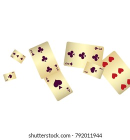 Casino Playing Cards are falling down. Playing Cards rain. Vector illustration