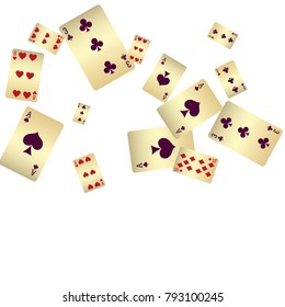 Casino Playing Cards are falling down. Playing Cards rain. Vector illustration