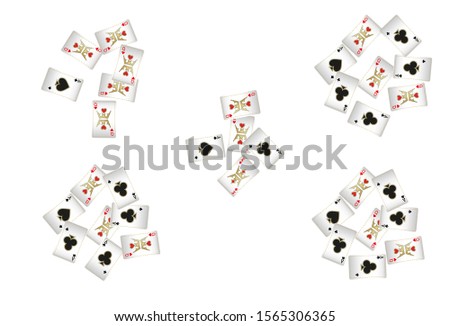 Casino Playing Cards are falling down. Pattern for ads of parties, events in Vegas. Vector illustration