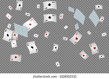 Casino Playing Cards on transparent background. Vector illustration