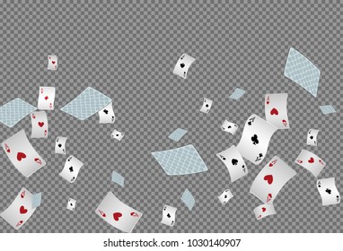 Casino Playing Cards on transparent background. Vector illustration