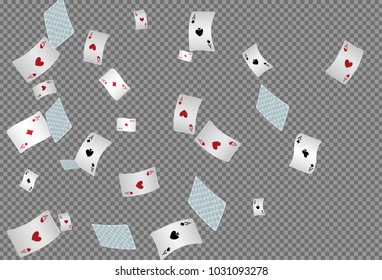 Casino Playing Cards on transparent background. Vector illustration