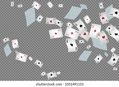 Casino Playing Cards on transparent background. Vector illustration