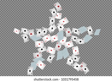 Casino Playing Cards on transparent background. Vector illustration