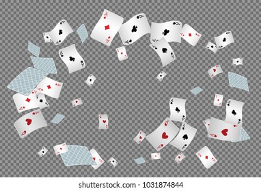 Casino Playing Cards on transparent background. Vector illustration