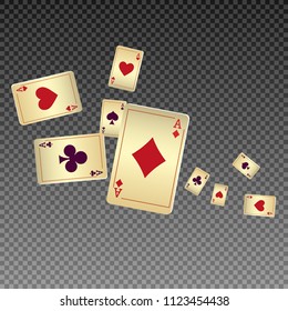 Casino Playing Cards on transparent background. Vector illustration