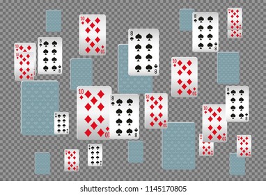 Casino Playing Cards on transparent background. Vector illustration