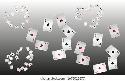 Casino Playing Cards. Pattern for ads of parties, events in Vegas. Vector illustration