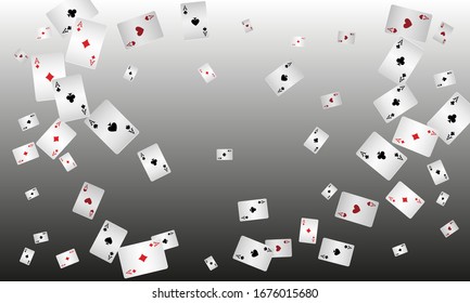 Casino Playing Cards. Pattern for ads of parties, events in Vegas. Vector illustration