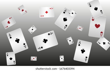 Casino Playing Cards. Pattern for ads of parties, events in Vegas. Vector illustration