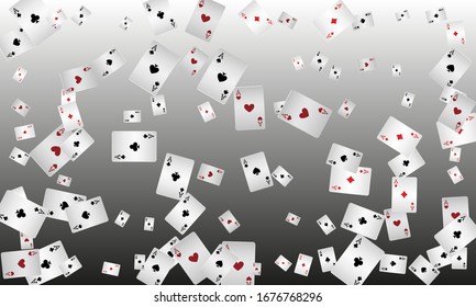 Casino Playing Cards. Pattern for ads of parties, events in Vegas. Vector illustration