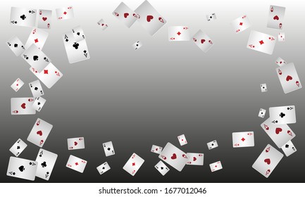 Casino Playing Cards. Pattern for ads of parties, events in Vegas. Vector illustration