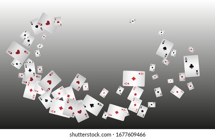 Casino Playing Cards. Pattern for ads of parties, events in Vegas. Vector illustration