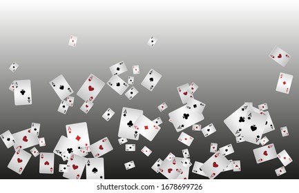 Casino Playing Cards. Pattern for ads of parties, events in Vegas. Vector illustration