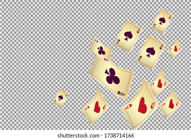 Cartas de juego del Casino. Patrón para anuncios de fiestas, eventos en Las Vegas. Ilustración vectorial en estilo vintage.