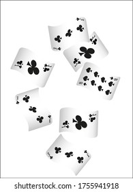 Casino Playing Cards. Pattern for ads of parties, events in Vegas. Vector illustration in vintage style. Vector illustration in celtic style.